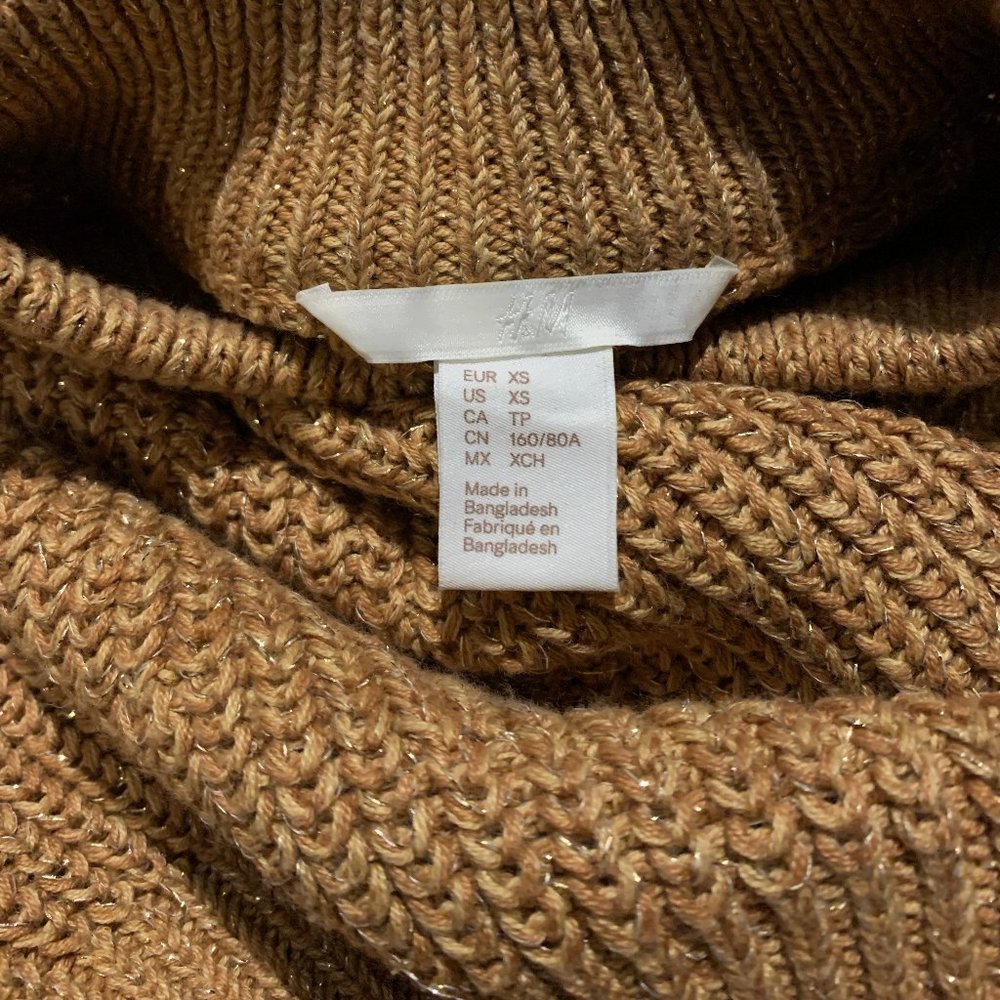 H&M Wide Sleeve Metallic Camel Knit Sweater - Picture 6 of 11